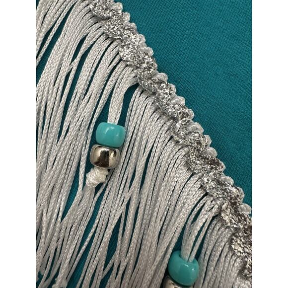 Vintage Western Turquoise Fringe Hazelwoods Size Medium T Shirt - Picture 10 of 13